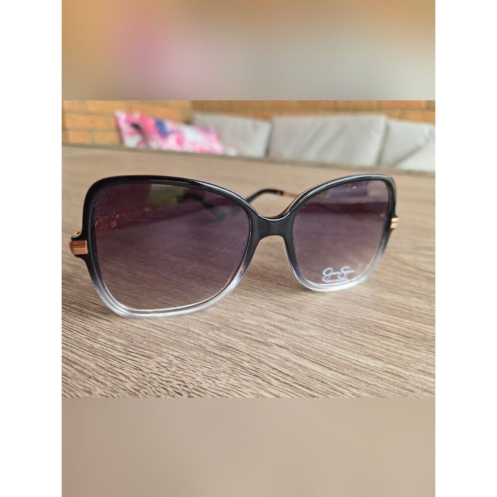 Jessica Simpson Gradient Oversized Sunglasses Black Clear Fade Rose Gold